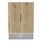 Tuhome Rosie Armoire, Two Open Shelves, Double Door, Five Shelves, Hanging Rod, Light Oak/White CDB7136 - alternate 5